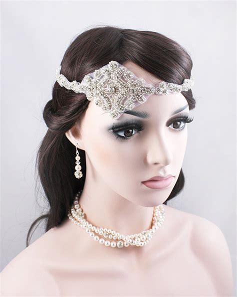 JULIA The Great Gatsby Inspired Crystal Bridal Headband 1920s And