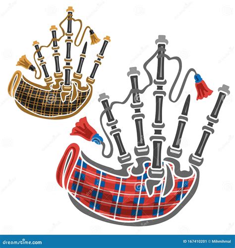 Vector Set Of Scottish Bagpipes Stock Vector Illustration Of