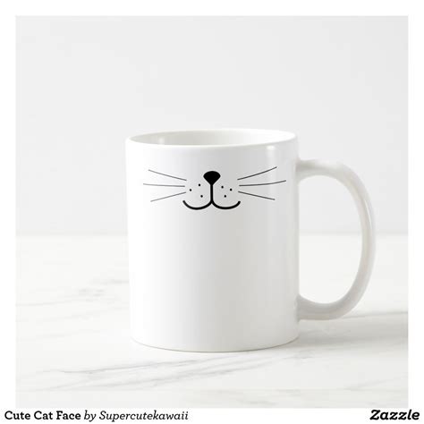 Cute Cat Face Coffee Mug Zazzle White Coffee Mugs Mugs Diy Mugs