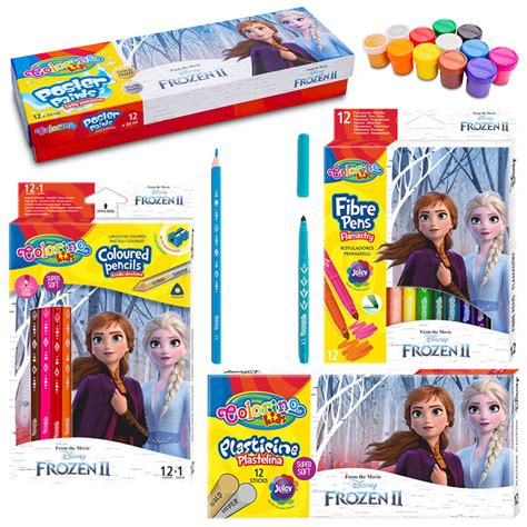 Zestaw Colorino Disney Frozen Plastelina kredki ołówkowe flamastry i