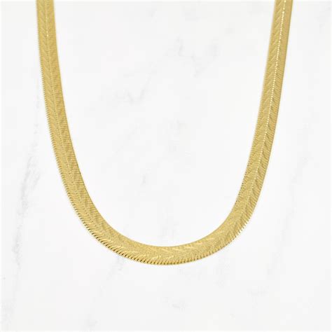 10k Yellow Gold Detailed Herringbone Chain | 20" | – 100 Ways