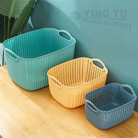 Plastic Auto Parts Fruit Vegetable Basket Crates Horizontal Injection