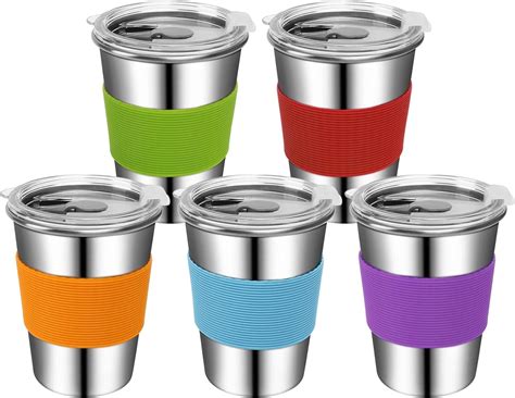 Vasos para niños y niños pequeños paquete de 5 vasos de acero