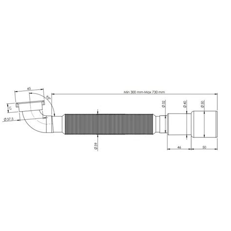 Гофрирана връзка за сифон с коляно 1 1/4 '' ø32/40/50мм - PRAKTIS