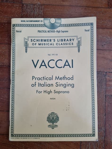 Vaccai Practical Method Of Italian Singing For High Soprano Hobbies