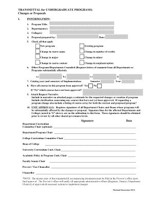 Fillable Online Uwrf Web Undergraduate Change Transmittal Form Fax