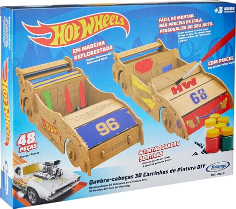 Xalingo Quebra Cabeça 3D Carrinhos de Pintura Hot Wheels Amazon br Brinquedos e Jogos