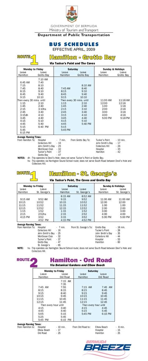 Bermuda Bus Schedule