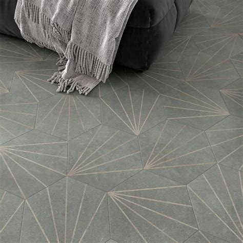 Ivy Hill Tile Klyda Beams Graphite 12 6 In X 14 5 In Matte Hexagon