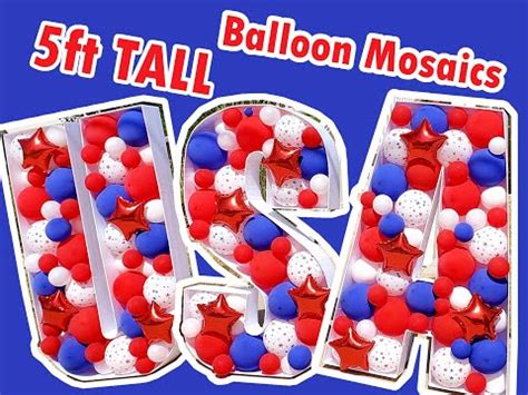 USA Balloon Mosaics 4th Of July Party Decoration Idea How To Make