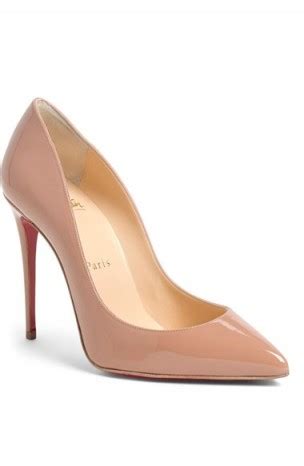 Christian Louboutin Pigalle Follies Pointy Toe Pump In Nude Patent