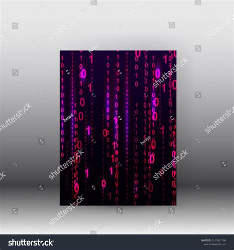 Illustration Matrix Style Binary Background Poster Stock Vector