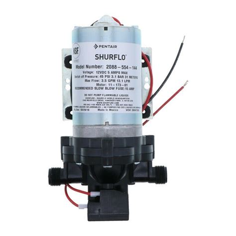 PENTAIR SHURFLO 2088 SERIES WATER PUMP INSTALLATION & OPERATION MANUAL