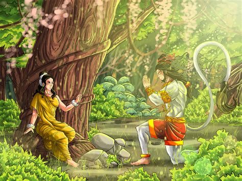 Shree Hanuman meets Maa Sita at Ashok Vatika on Behance