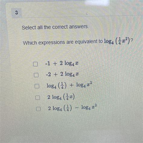 Select All The Correct Answers Which Expressions Are Equivalent To