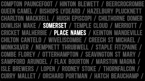 Somerset place names: poetry, history and etymology - YouTube