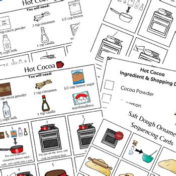 Hot Cocoa Hot Chocolate Visual Recipe Sequencing Cards Winter Activity