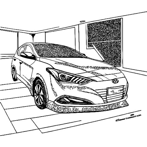 2018 Hyundai Elantra Sport Coloring Page · Creative Fabrica