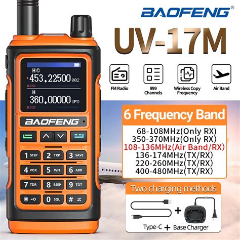 Baofeng Walkie Talkie De Seis Bandas Uv 17m Radio Bidireccional Port