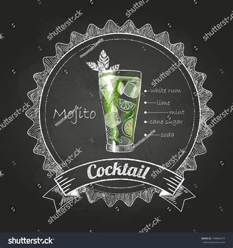 Chalk Drawings Cocktail Stock Vector Royalty Free 199864274 Shutterstock