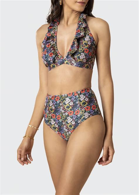 Shoshanna Halter Floral Bikini Top Bergdorf Goodman