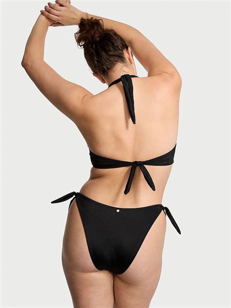 Buy Knotted Side Tie Brazilian Bikini Bottom Black Order Bikini Bottom Online Victoria S Secret