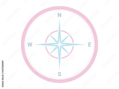 Pastel compass direction illustration symbol. North sign for mapping ...