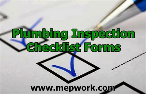 Printable Plumbing Inspection Checklist Form - Printable Forms Free Online