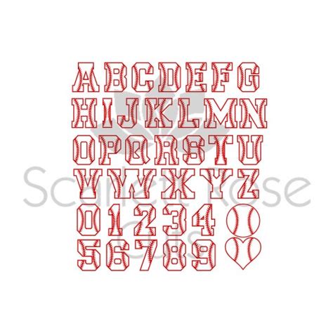 Baseball Letters And Numbers Font Svg Cut File For Silhouette Etsy