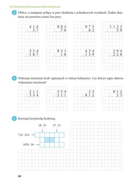 Page 2 Matematyka z kluczem 4 Zeszyt ćwiczeń III 4 Mnożenie