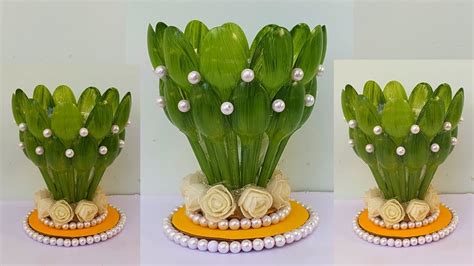 Plastic Spoons Flower Vase Diy Ideasflower Vase With Plastic Spoons