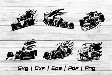 Racing car Silhouette Svg file cut file