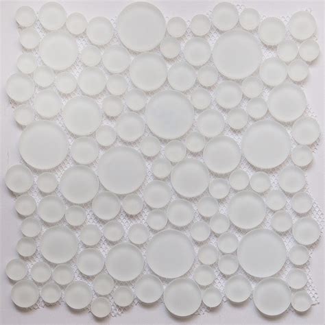 Mystique White Penny Round Bubble Glass Mosaic Tile Contemporary Wall And Floor Tile By