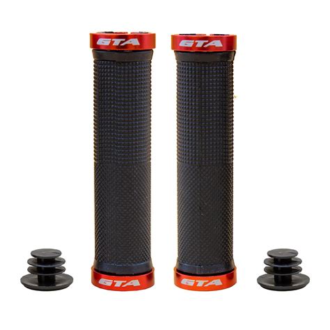 Manopla 130mm Rider Borracha Tpr Preta Trava Vermelha Loja Duas Rodas