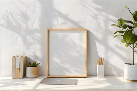 Premium Photo | Minimalist Home Office Workspace with Plants