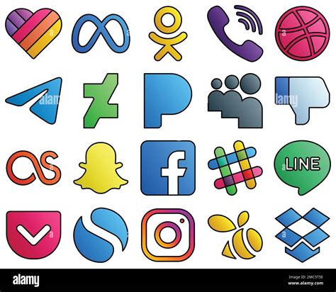 20 Professional Social Media Icons Snapchat Facebook Telegram