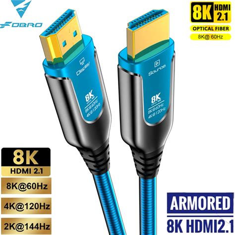 Cabo De Fibra Ptica HDMI De Alta Velocidade Cabo Blindado 48Gbps 8K