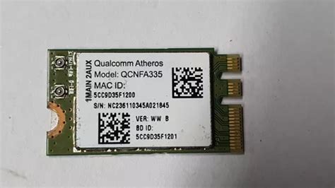 Placa Wireless Para Notebook Acer Qualcomm Atheros Qcnfa335 ...