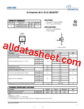 VBE1405 V01 Datasheet PDF VBsemi Electronics Co Ltd