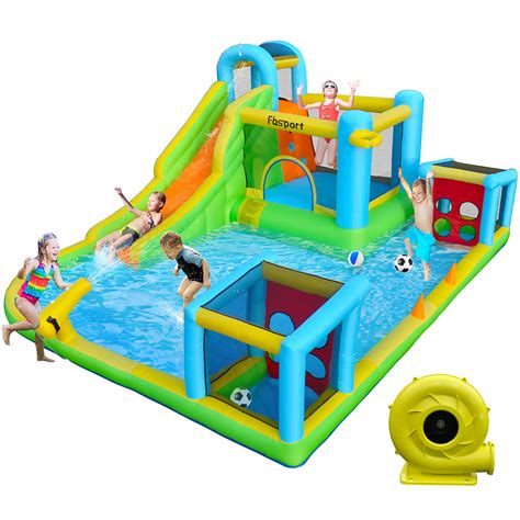 Buy FBSPORT Inflatable Bounce House, Water Slide with Blower Bouncy ...