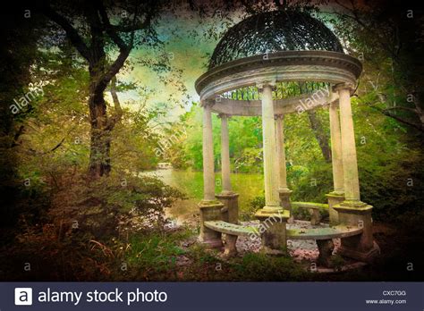 Vintage Garden Gazebo With Artistic Texture Stock Photo Alamy