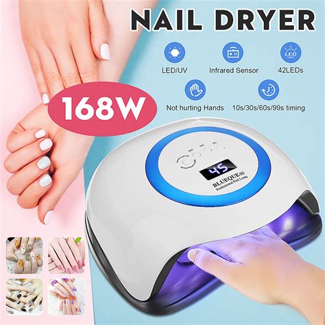 168W UV Lamp Nail Dryer Pro UV LED Gel Nail Lamp Fast Curings Gel