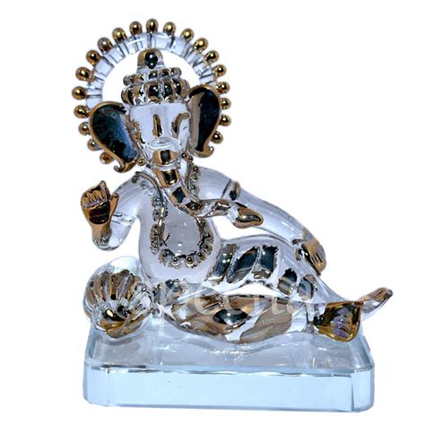 Buy Ganesha Ganapati Ganesh Crystal Showpiece Glass Idol