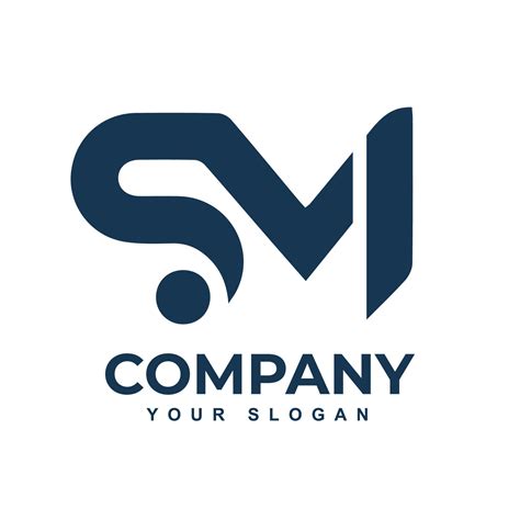 SM Letter Logo Design With Creative Modern Trendy Typography And Black