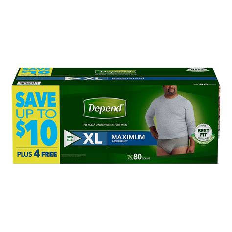 Depend Fit-Flex Underwear for Men, Extra Large, 80 Ct - Walmart.com