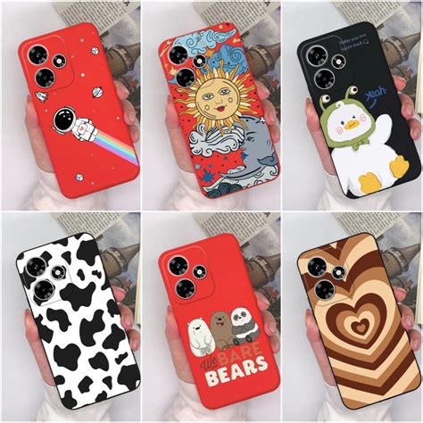 Case For Infinix Hot I I Back Cover Shockproof High Quality Red Silicone Case Love Heart
