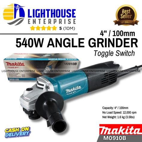 MAKITA 4 100mm 540W Angle Grinder With Toggle Switch M0910B