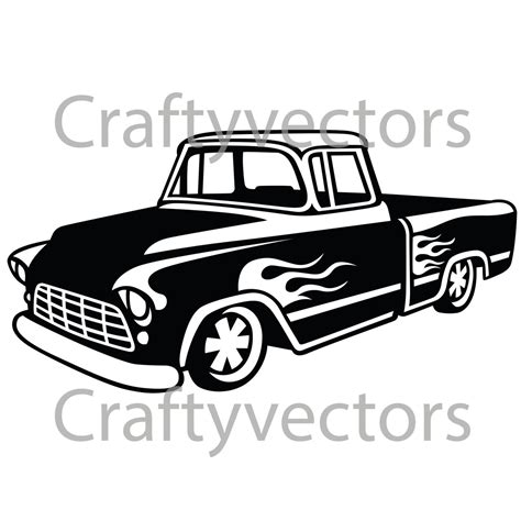 Hot Rod Trucks Svg Vector Files Etsy