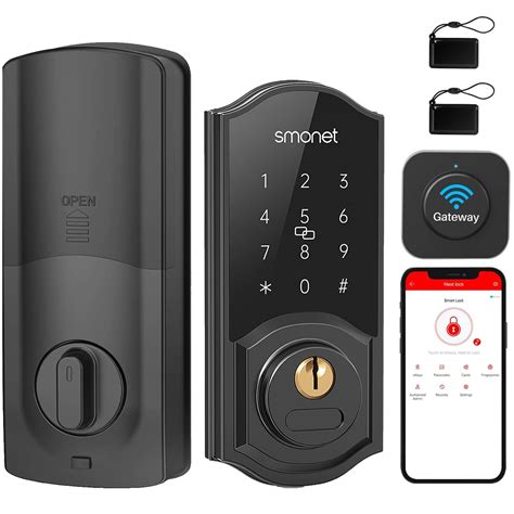 WiFi Smart Door Lock SMONET Keyless Entry Keypad Deadbolt With Gateway