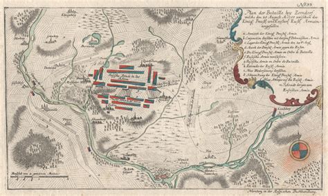 Plan Der Bataille Bey Zorndorff Den 25 Augusti A 1758 Von Zorndorf